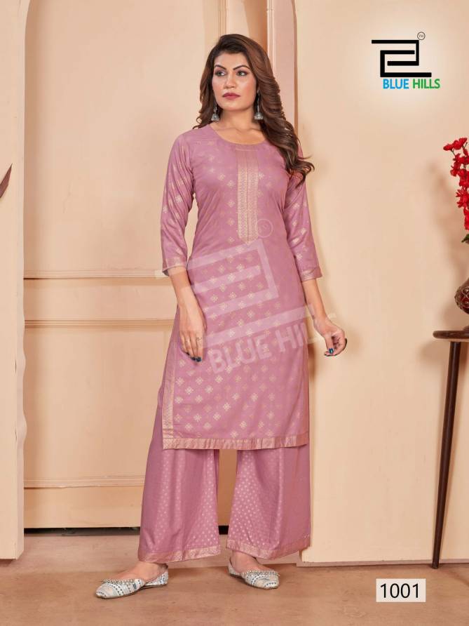 Reel By Blue Hills Rayon Printed Straight Kurti With Palazzo  Wholesalers In Delhi